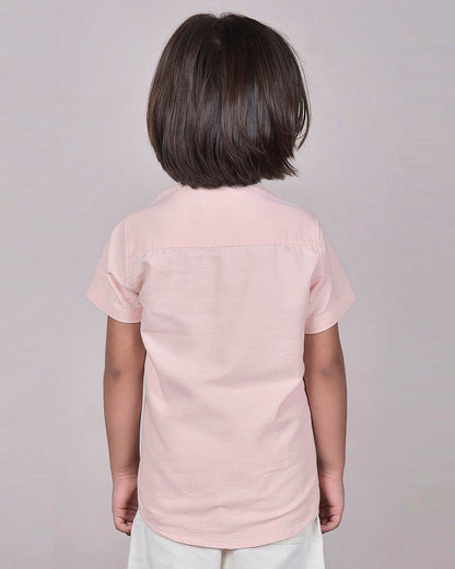 Polka Tots Pink Shirt-Solid-Cotton-For Infants