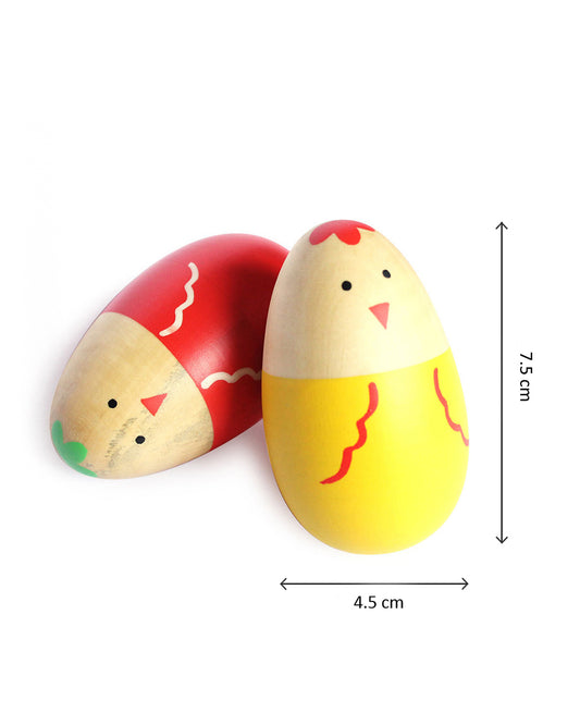 Shumee Wooden Chick Egg Shakers Rattle Toy-For Infants