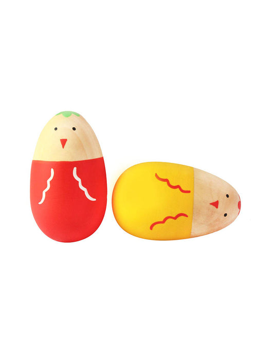 Shumee Wooden Chick Egg Shakers Rattle Toy-For Infants