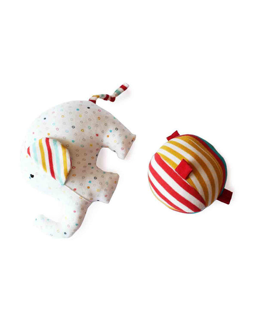 Shumee Ele & Ball Baby Rattle Toy-Improves Auditory & Sensory Stimulation-For Infants