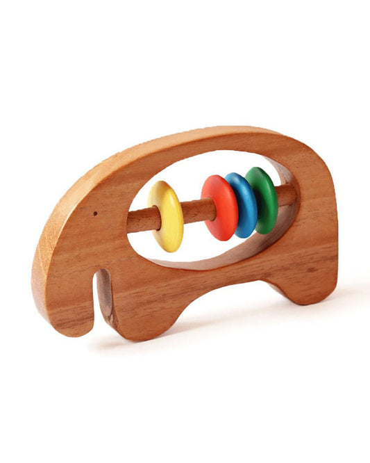 Shumee Ele Neem Wooden Teether Rattle Toy-For Infants