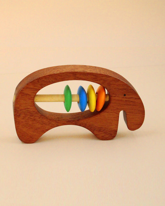 Shumee Ele Neem Wooden Teether Rattle Toy-For Infants