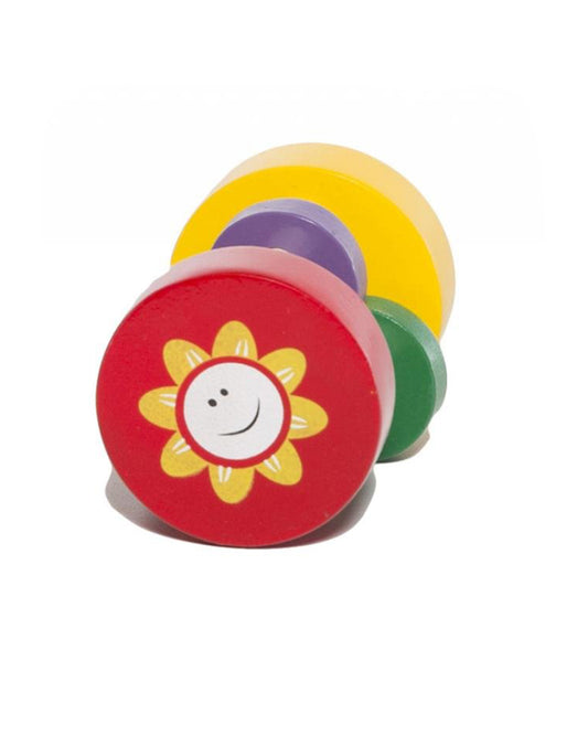 Shumee Red & Yellow Sunny Wooden Rattle Toy-Smooth Edges & Non Toxic-For Infants