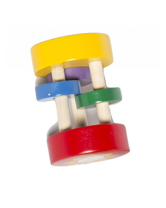 Shumee Red & Yellow Sunny Wooden Rattle Toy-Smooth Edges & Non Toxic-For Infants