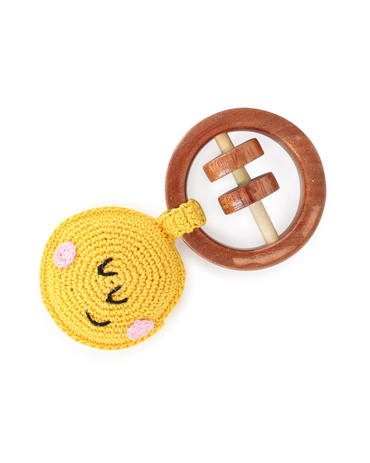 Shumee Crochet Sun Teether Wooden Rattle Toy-For Infants