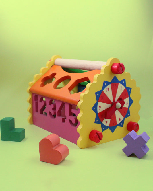 Shumee Wooden Shape & Number House-Learn Numbers & Identify Shapes-Shape Sorter & Stacker-Learning & Educational Toys-12M+