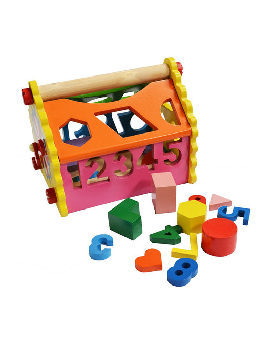 Shumee Wooden Shape & Number House-Learn Numbers & Identify Shapes-Shape Sorter & Stacker-Learning & Educational Toys-12M+