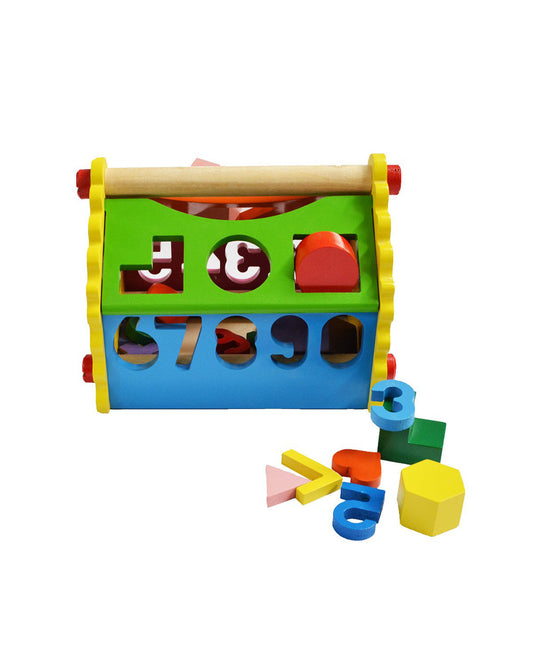 Shumee Wooden Shape & Number House-Learn Numbers & Identify Shapes-Shape Sorter & Stacker-Learning & Educational Toys-12M+