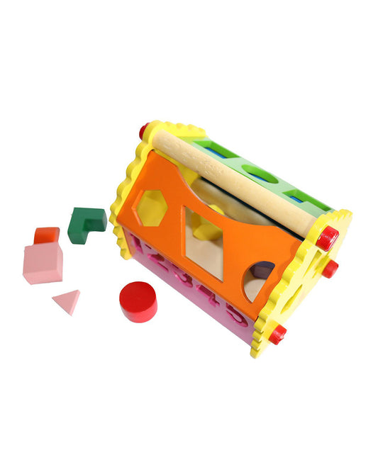 Shumee Wooden Shape & Number House-Learn Numbers & Identify Shapes-Shape Sorter & Stacker-Learning & Educational Toys-12M+