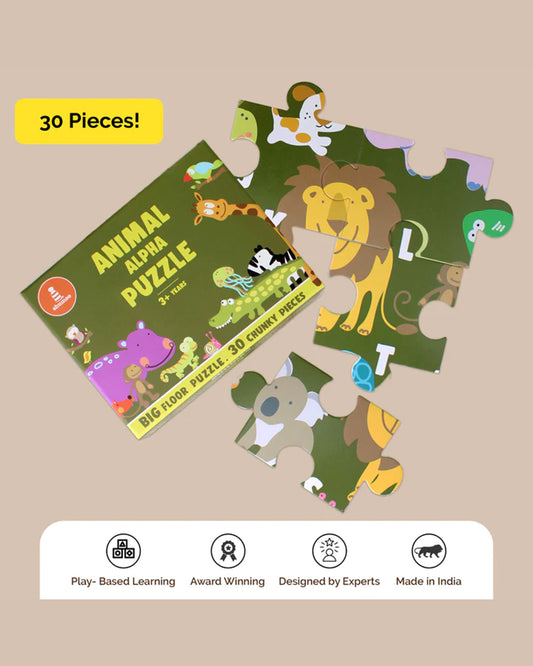 Shumee Animal Alphabet Puzzle-30 Pieces-Learning & Educational Toys-24M+