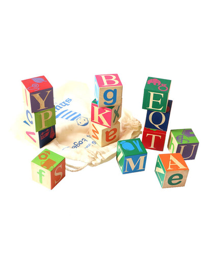 Shumee Wooden Alphabet Building Blocks-Shape Sorter & Stacker-Learning & Educational Toys-12M+