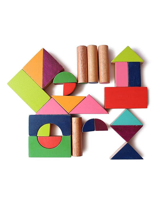 Shumee Wooden Chalk-O-Blocks-With 26 Multishape Blocks-Shape Sorter & Stacker-Learning & Educational Toys-12M+