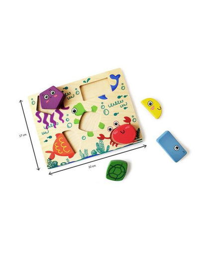 Shumee Sea & Jungle Animal Shape Wooden Puzzle-Learning & Educational Toys-24M+