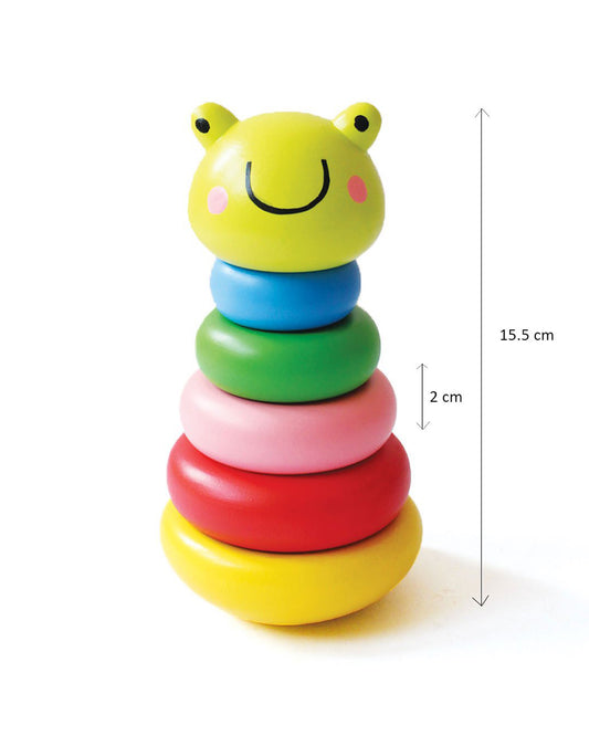 Shumee Frog Wooden Rainbow Stacker-Shape Sorter & Stacker-Learning & Educational Toys-12M+