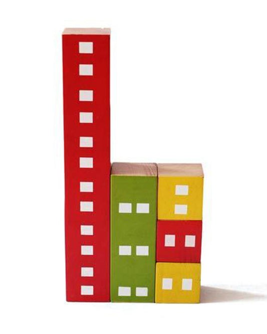 Shumee Fraction Wooden Building Blocks-16 Multicolored Blocks-Shape Sorter & Stacker-Learning & Educational Toys-12M+