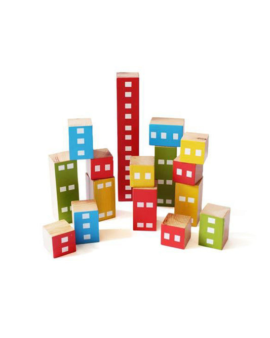 Shumee Fraction Wooden Building Blocks-16 Multicolored Blocks-Shape Sorter & Stacker-Learning & Educational Toys-12M+