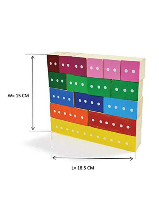 Shumee Fraction Wooden Building Blocks-16 Multicolored Blocks-Shape Sorter & Stacker-Learning & Educational Toys-12M+