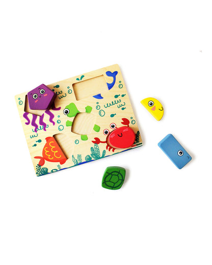 Shumee Under The Sea Shape Wooden Puzzle-Learning & Educational Toys-24M+