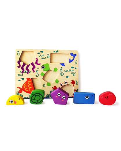 Shumee Under The Sea Shape Wooden Puzzle-Learning & Educational Toys-24M+