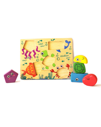 Shumee Under The Sea Shape Wooden Puzzle-Learning & Educational Toys-24M+