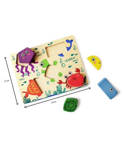 Shumee Under The Sea Shape Wooden Puzzle-Learning & Educational Toys-24M+