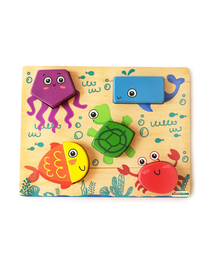 Shumee Under The Sea Shape Wooden Puzzle-Learning & Educational Toys-24M+