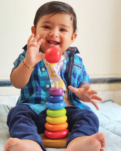 Shumee Wooden Stacker Rings-Shape Sorter & Stacker-Learning & Educational Toys-12M+