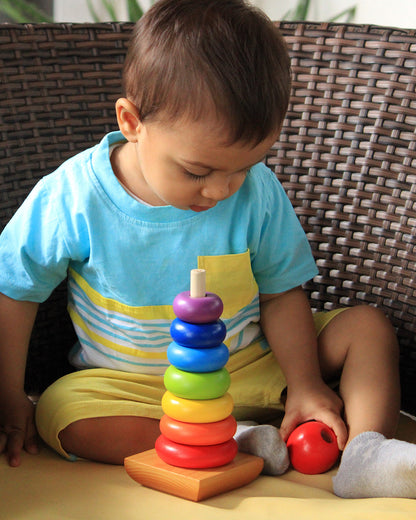 Shumee Wooden Stacker Rings-Shape Sorter & Stacker-Learning & Educational Toys-12M+