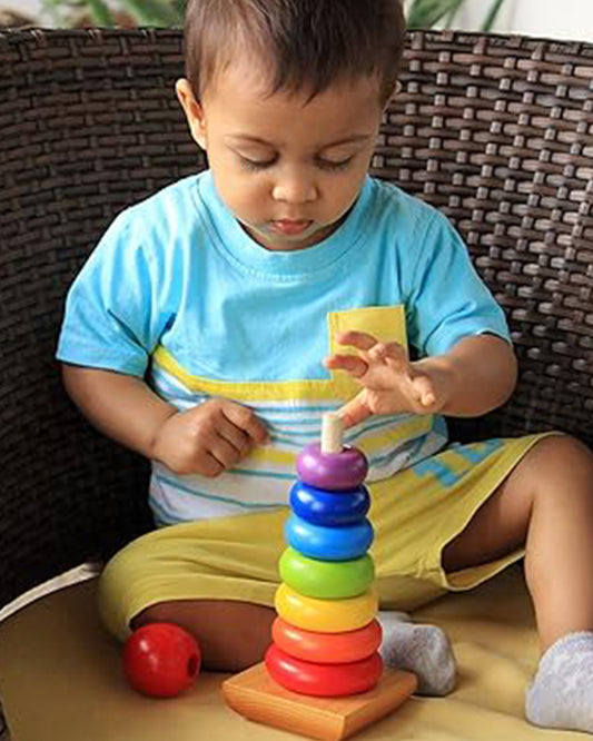 Shumee Wooden Stacker Rings-Shape Sorter & Stacker-Learning & Educational Toys-12M+