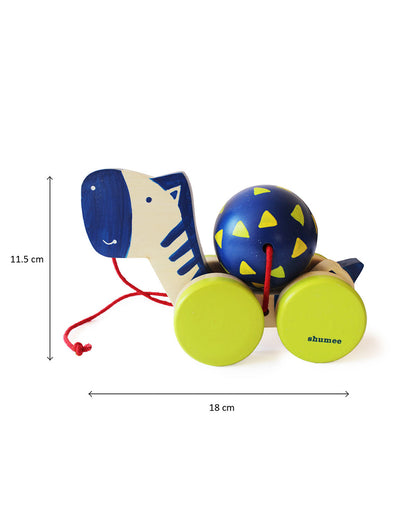 Shumee Zeebo-Smooth Edges & Lightweight-Develops Motor Skills-Non Toxic Material-Wooden Push & Pull Toy-9M+