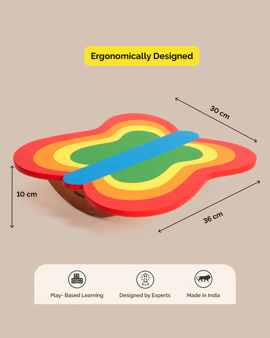 Shumee Butterfly Wooden Balance Board-Builds Confidence & Strengthens Muscles-Indoor Toy-12M+