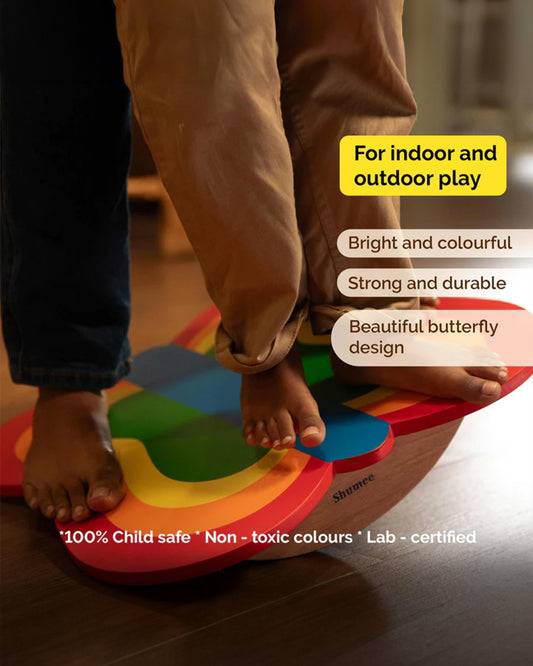 Shumee Butterfly Wooden Balance Board-Builds Confidence & Strengthens Muscles-Indoor Toy-12M+