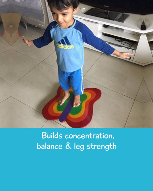 Shumee Butterfly Wooden Balance Board-Builds Confidence & Strengthens Muscles-Indoor Toy-12M+