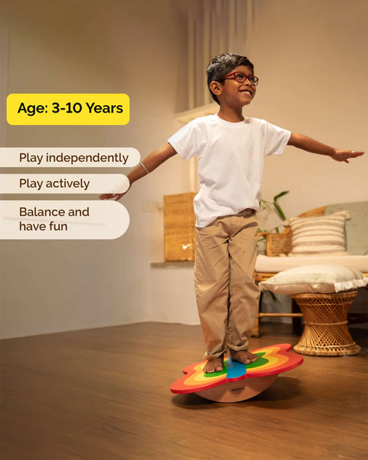 Shumee Butterfly Wooden Balance Board-Builds Confidence & Strengthens Muscles-Indoor Toy-12M+