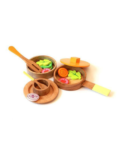 Shumee Wooden Lil Chef Cooking Set, Apron & Cooktop-Pretend & Play Toy-24M+