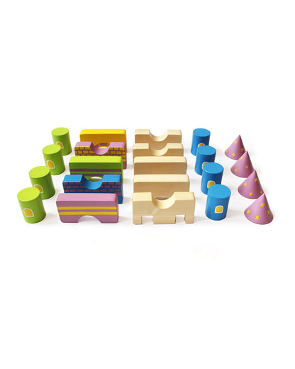 Shumee Starry Castle & Fantasy Characters Wooden Blocks-Pretend & Play Toy-24M+