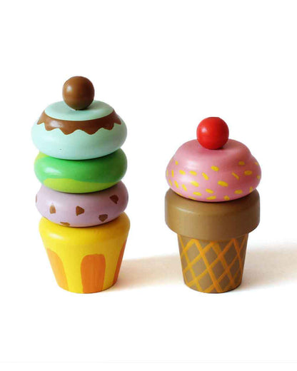 Shumee Wooden Ice Cream Magnetic Set-Pretend & Play Toy-24M+