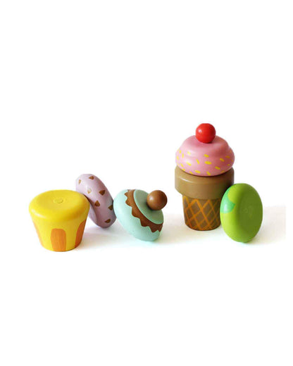 Shumee Wooden Ice Cream Magnetic Set-Pretend & Play Toy-24M+