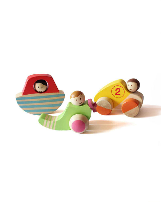 Shumee Wooden Vehicles Set Of 3-Pretend & Play Toy-24M+