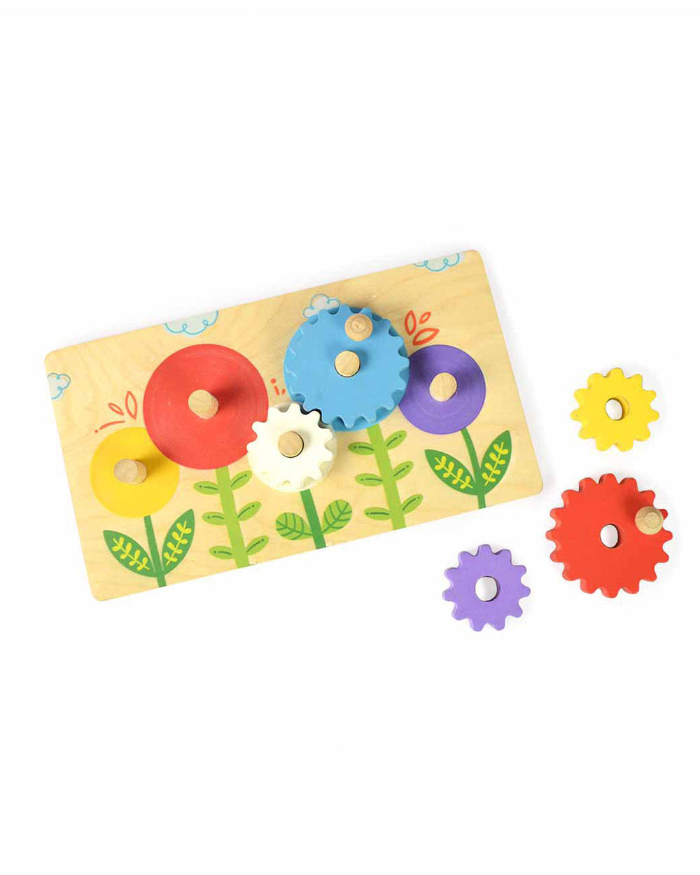 Shumee Flower Garden Wooden Gear Toy-With 5 Gears-Shape Sorter ...