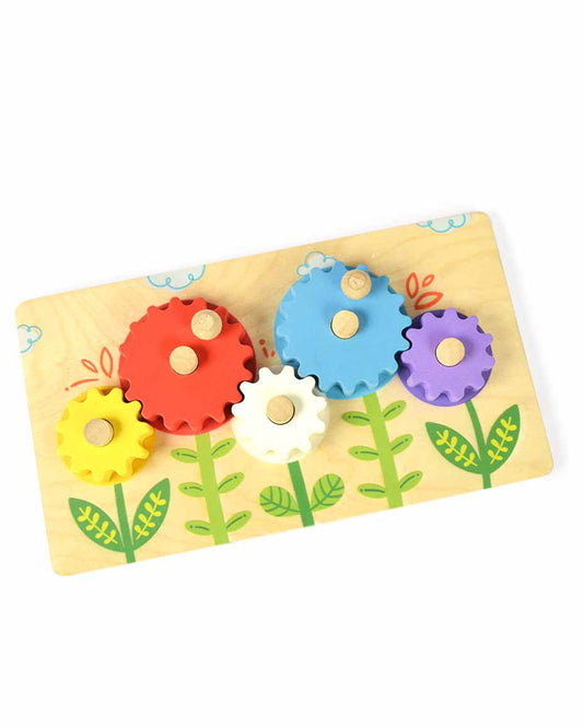 Shumee Flower Garden Wooden Gear Toy-With 5 Gears-Shape Sorter & Stacker-Learning & Educational Toys-12M+