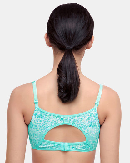 Inner Sense Organic Cotton Sleeping Bra-Aqua Blue-Non Padded-Wire Free & High Coverage-Anti Fungal & Anti Odour-For Nursing