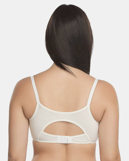 Inner Sense Organic Cotton Sleeping Bra-White-Non Padded-Wire Free & High Coverage-Anti Fungal & Anti Odour-For Nursing