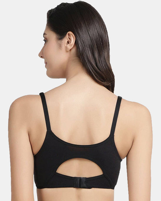 Inner Sense Organic Cotton Sleeping Bra-Black-Non Padded-Wire Free & High Coverage-Anti Fungal & Anti Odour-For Nursing