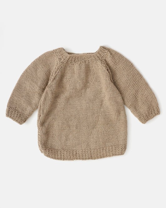 The Original Knit Beige Winter Wear Sweater-Knitted-Handmade-Yarn-For Infants