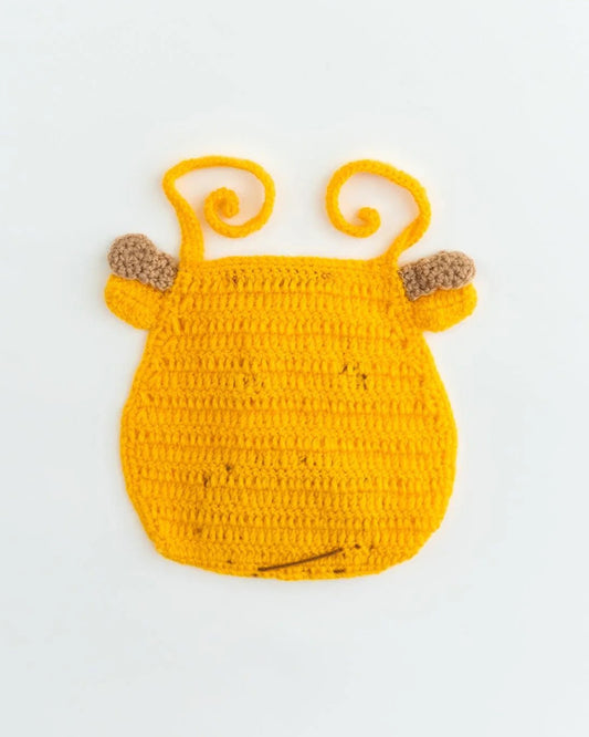 The Original Knit Handmade Giraffe Bib-With Drawstring Closure-Yellow-For Infants