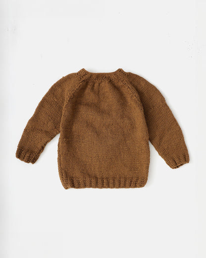 The Original Knit Light Brown Winter Wear Sweater-Knitted-Handmade-Yarn-For Infants