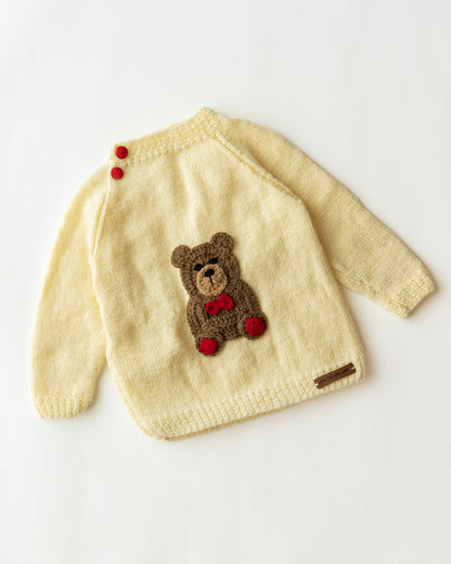 The Original Knit Off White Sweater-Teddy Patch-Yarn-For Infants