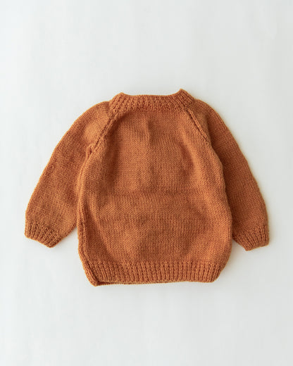 The Original Knit Brown Sweater-Jungle Car Ride Patch-Yarn-For Infants