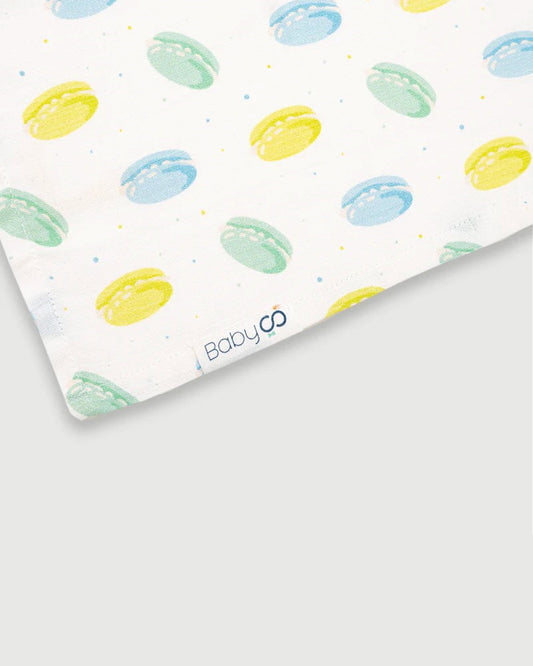 BabyCo Organics Organic Muslin Wash Cloth-Cacti Land, Cloudy Sky, Dreamy Macarons & Solid Color-Set of 4-For Infants